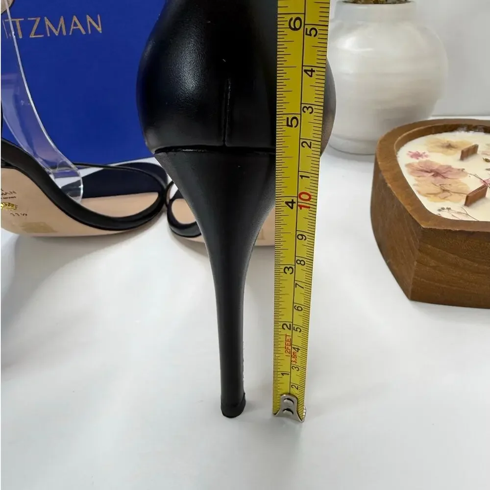 Stuart Weitzman Nudistsong Leather Ankle Strap Sandal Black Women's 11.5B